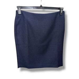 NWT Talbots Petites Navy Blue Tweed Pencil Skirt Sz 12P